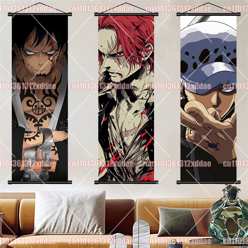 Home Decor White - Anime One Piece Scroll Painting Luffy