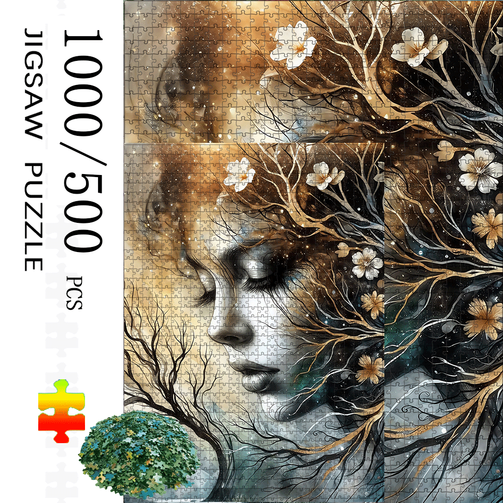 Home Decor Game - 1000/500pcs -Inspired Cherry Blossom & Woman