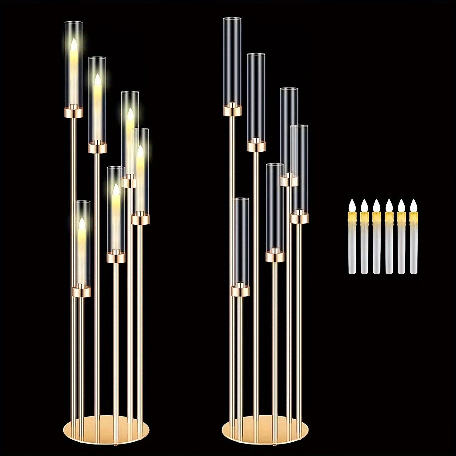 Home Decor Ramadan - 2 Sets Floor Candelabra 6 Arms
