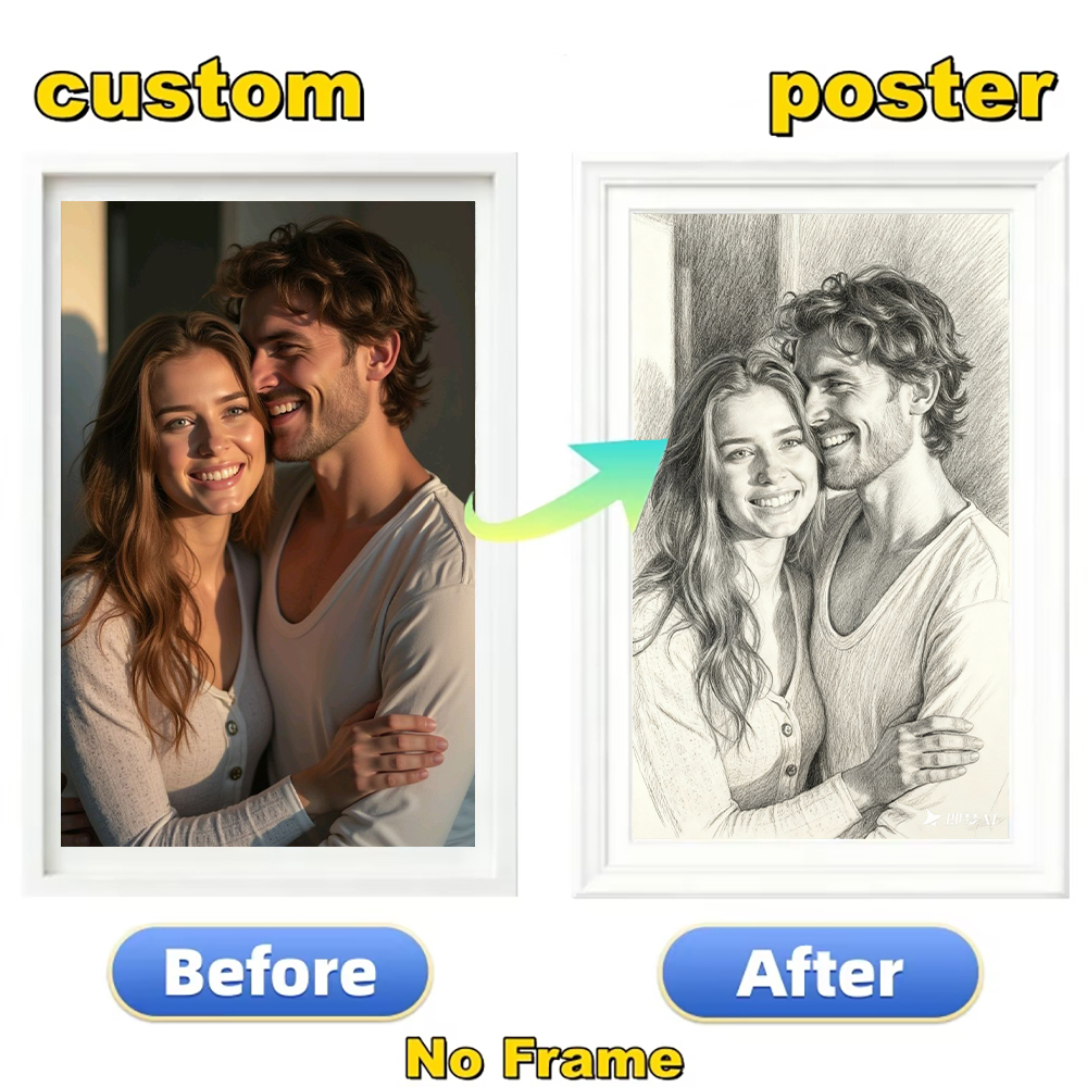 Home Decor White - Custom photos to black and white