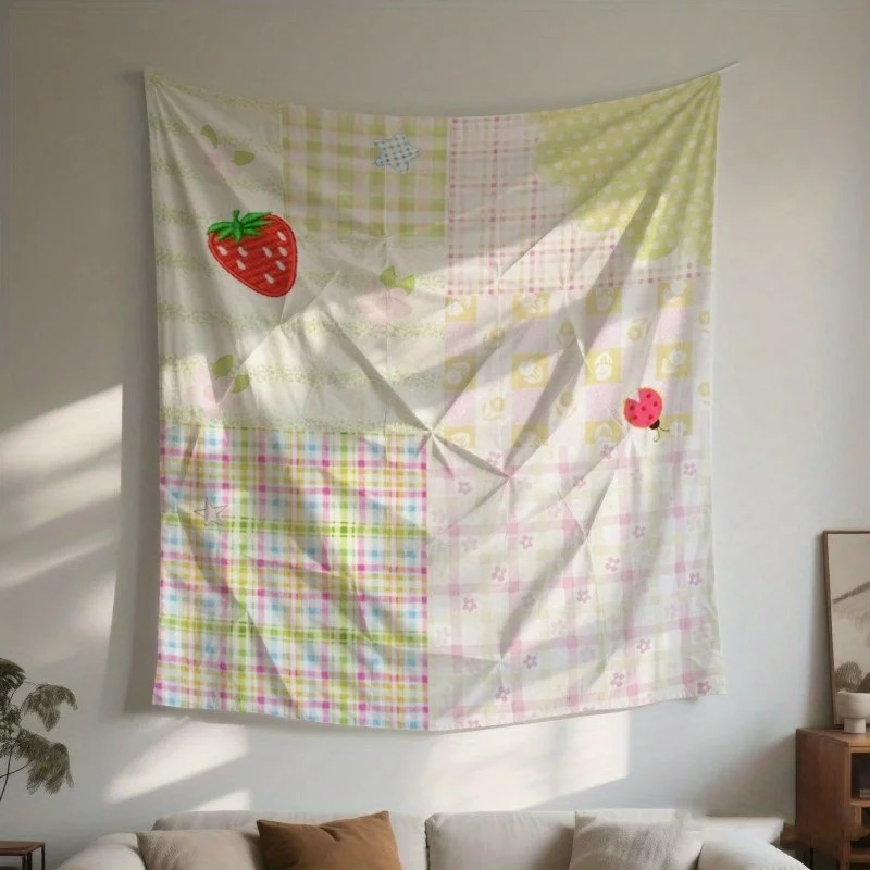 Home Decor On Sale - Fresh Strawberry Cottagecore Tapestry Bedroom Wall