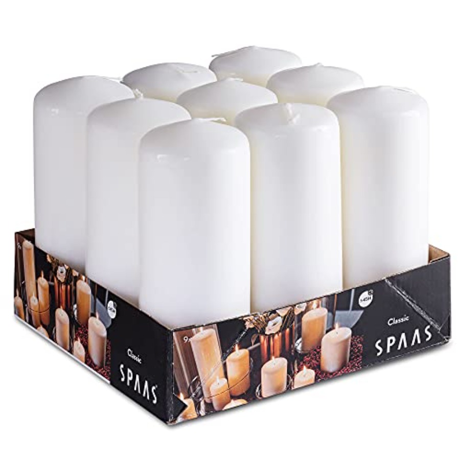 Home Decor White - SPAAS White Dripless Pillar Candles -