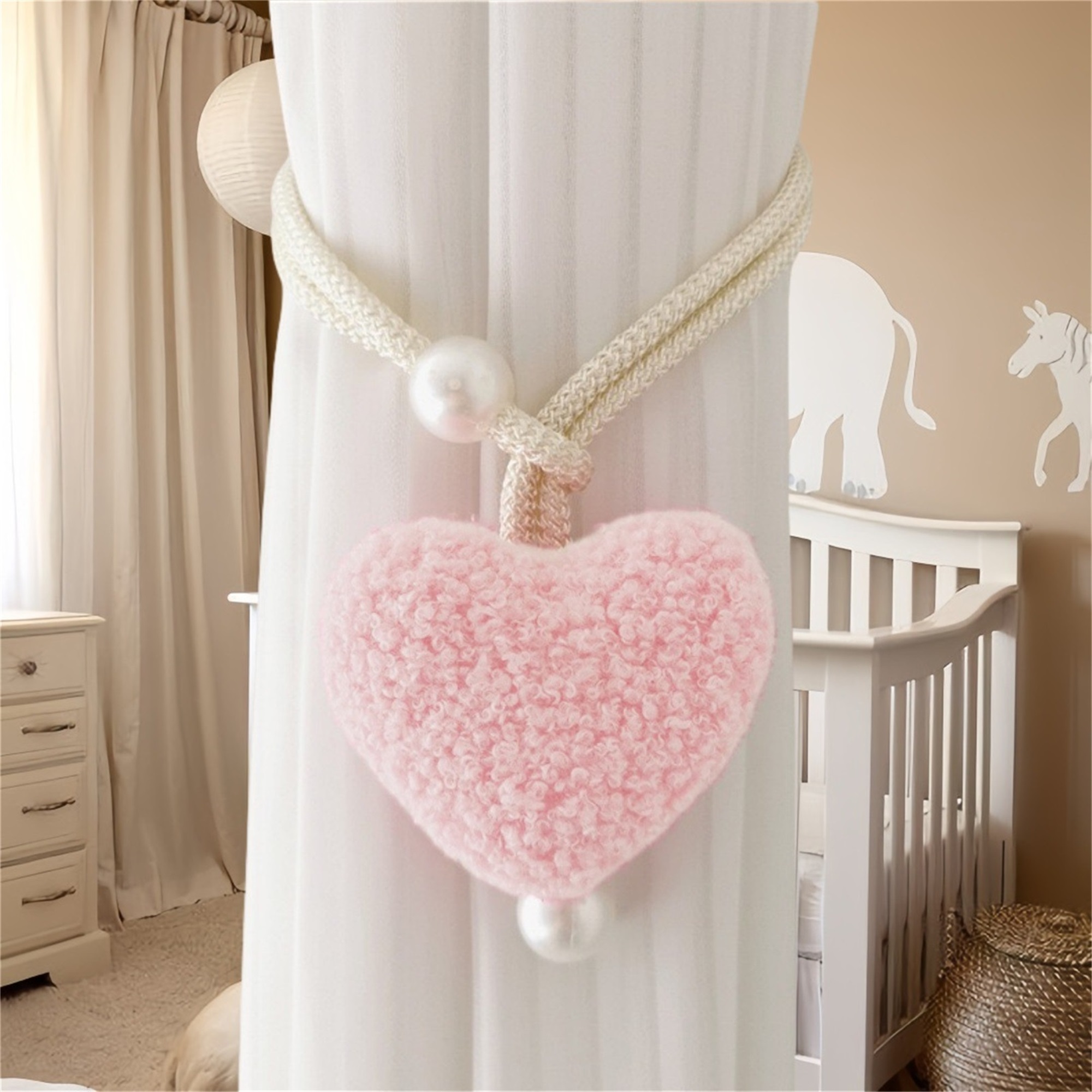 Home Decor Curtains - Heart Shaped Curtain Tiebacks Set of