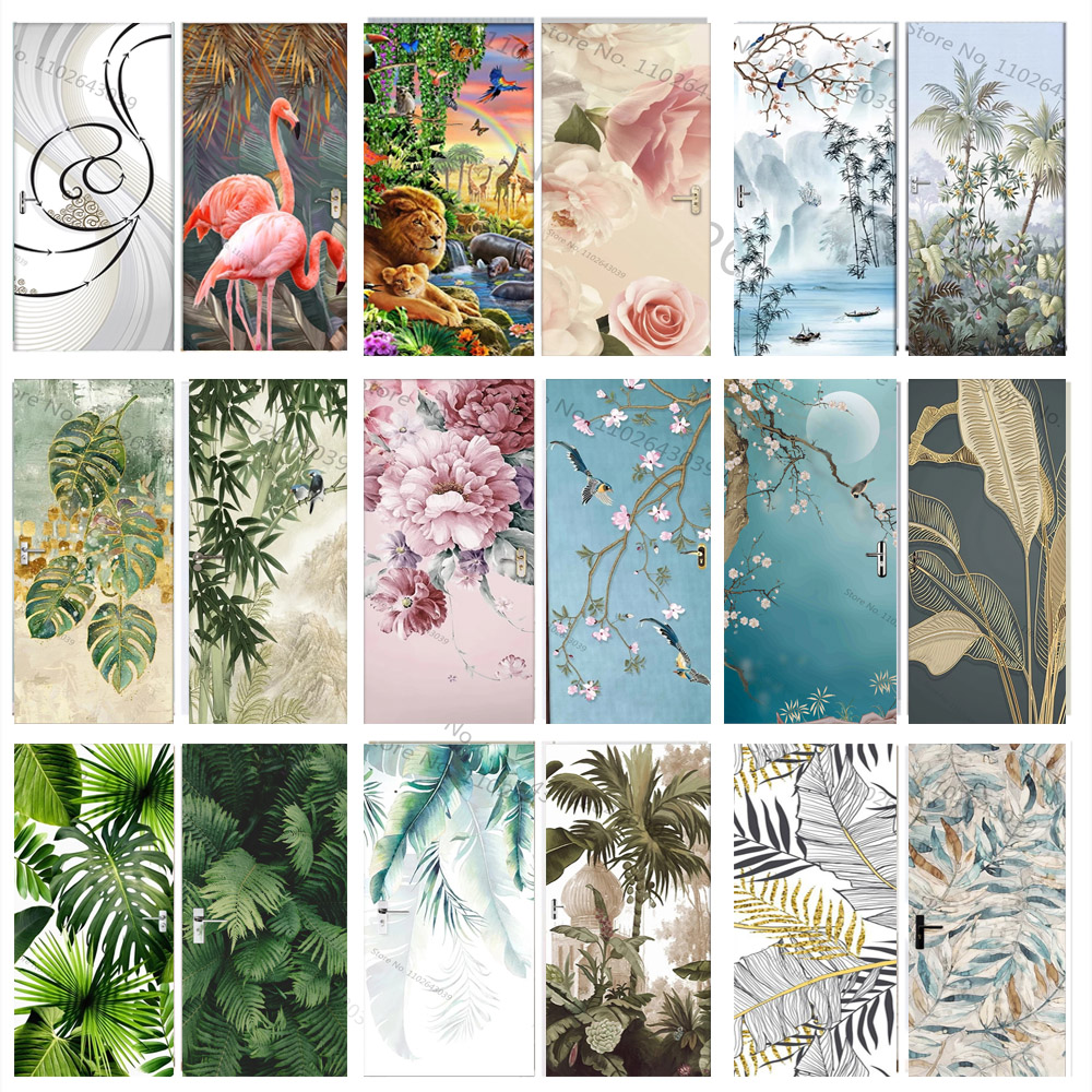 Home Decor On Sale - Pastoral Flower Leaf 3D Door Stickers