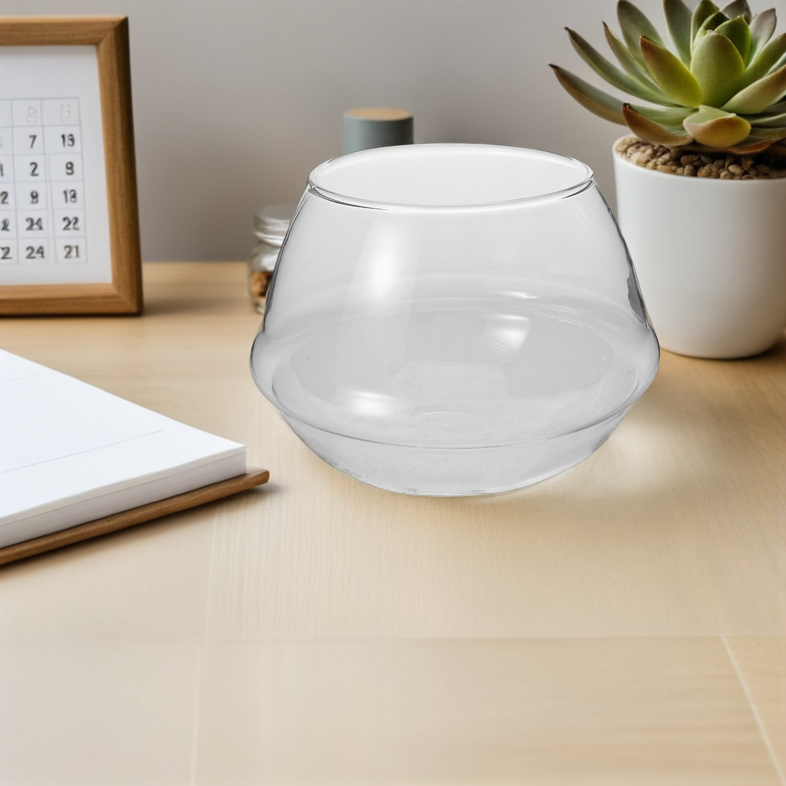 Succulent Planter Pot - Hydroponic Glass Bowl Transparent Lotus Flower