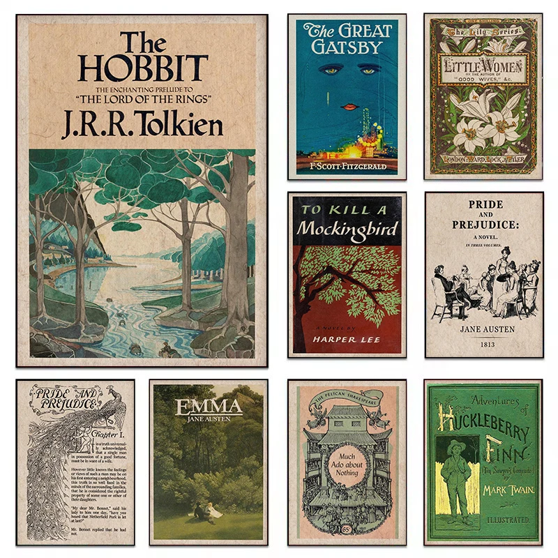 Home Decor Catalog - Vintage Rustic Library Classic Book Covers
