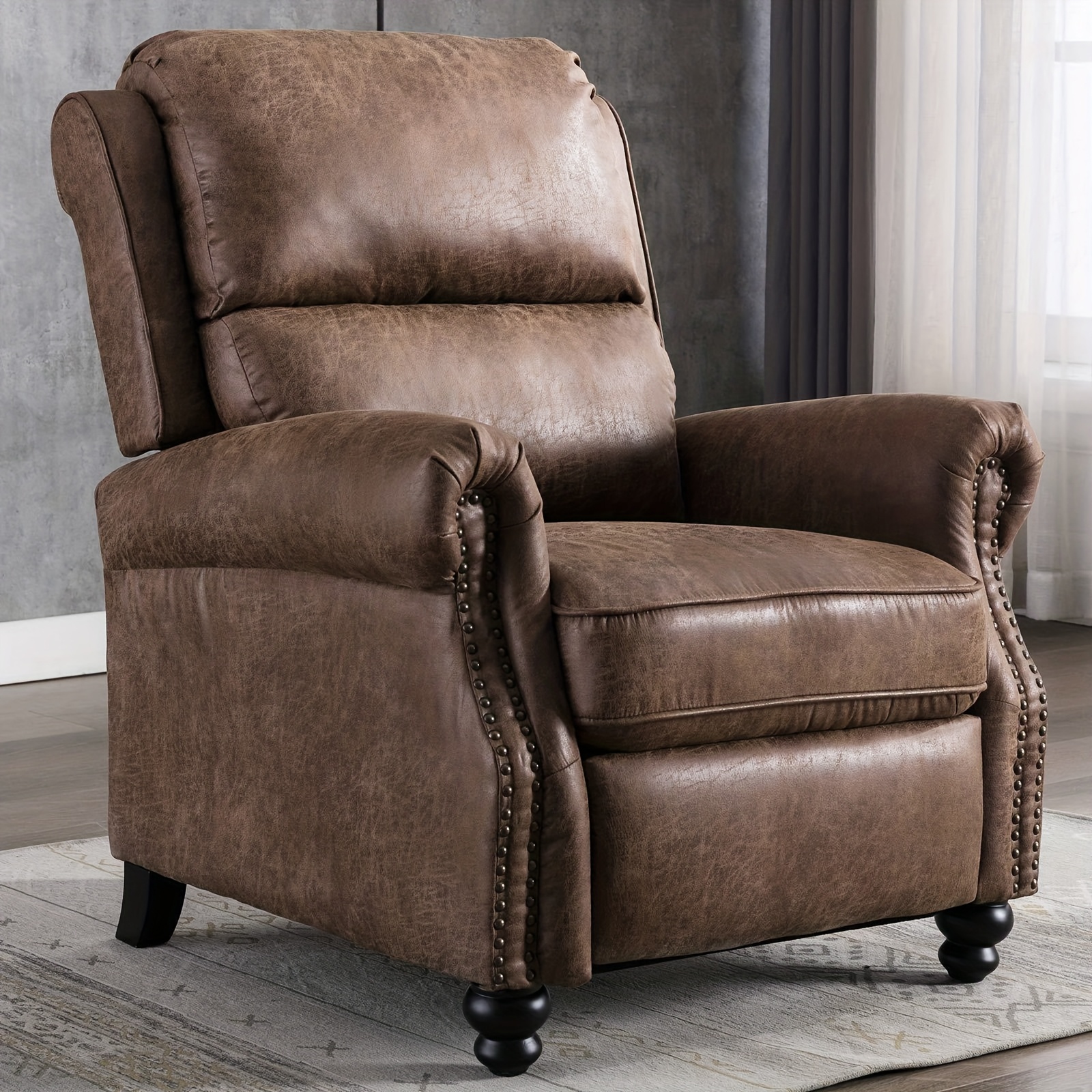 Pushback Recliner Chair Faux L - Home Decor Sofa reseña y precio