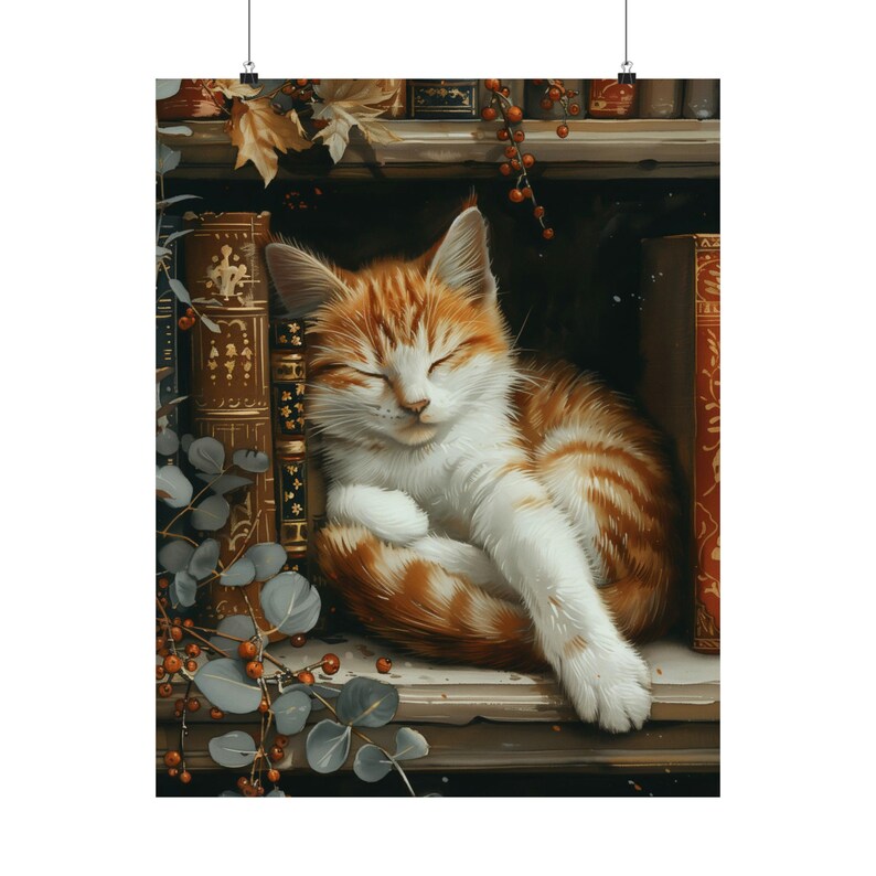 Cute Cat and Book Poster Victo - Home Decor Catalog reseña y precio