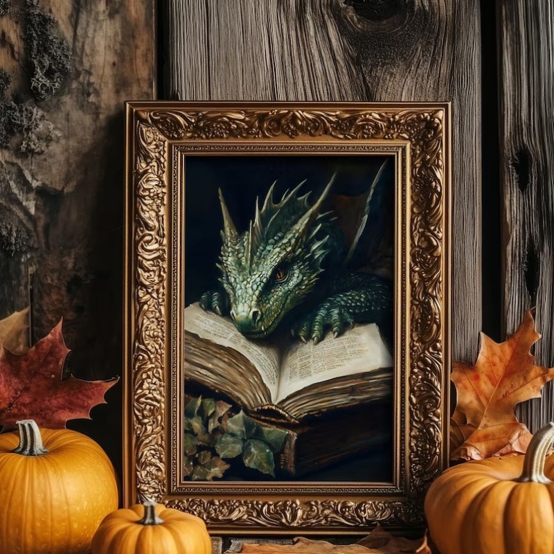 Large Dragon Reading Book Post - Home Decor Catalog reseña y precio