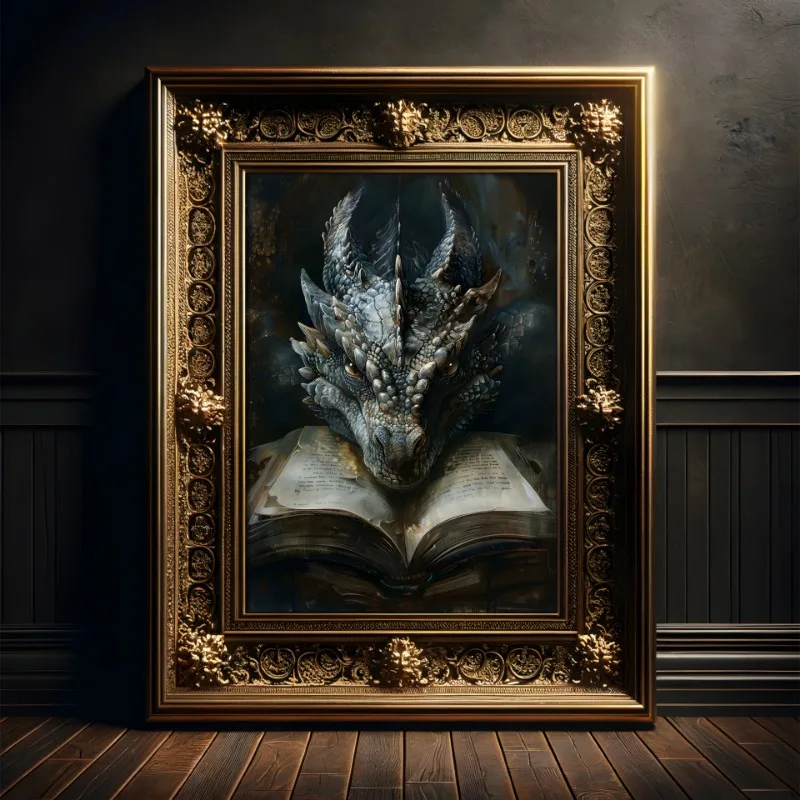 Large Dragon Reading Book Post - Home Decor Catalog reseña y precio