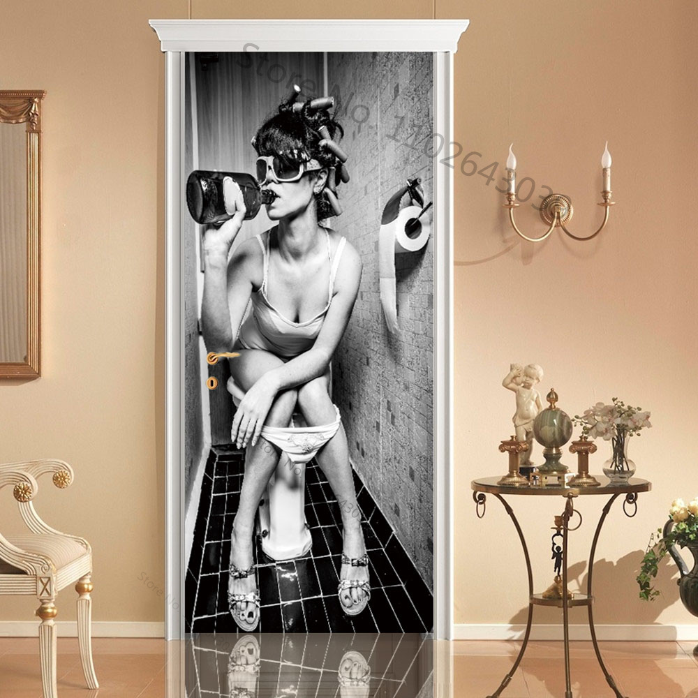 Toilet Girls Drink Smoke Door  - Home Decor On Sale reseña y precio