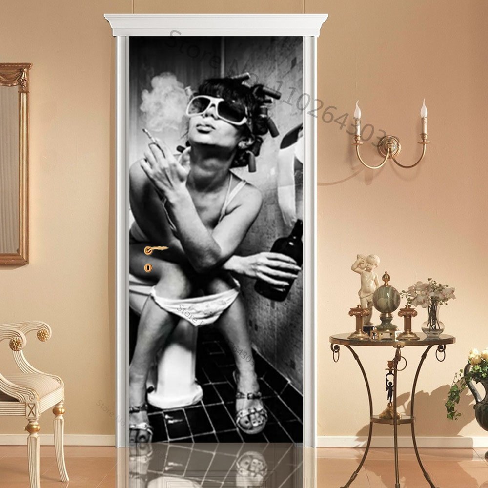 Toilet Girls Drink Smoke Door  - Home Decor On Sale reseña y precio