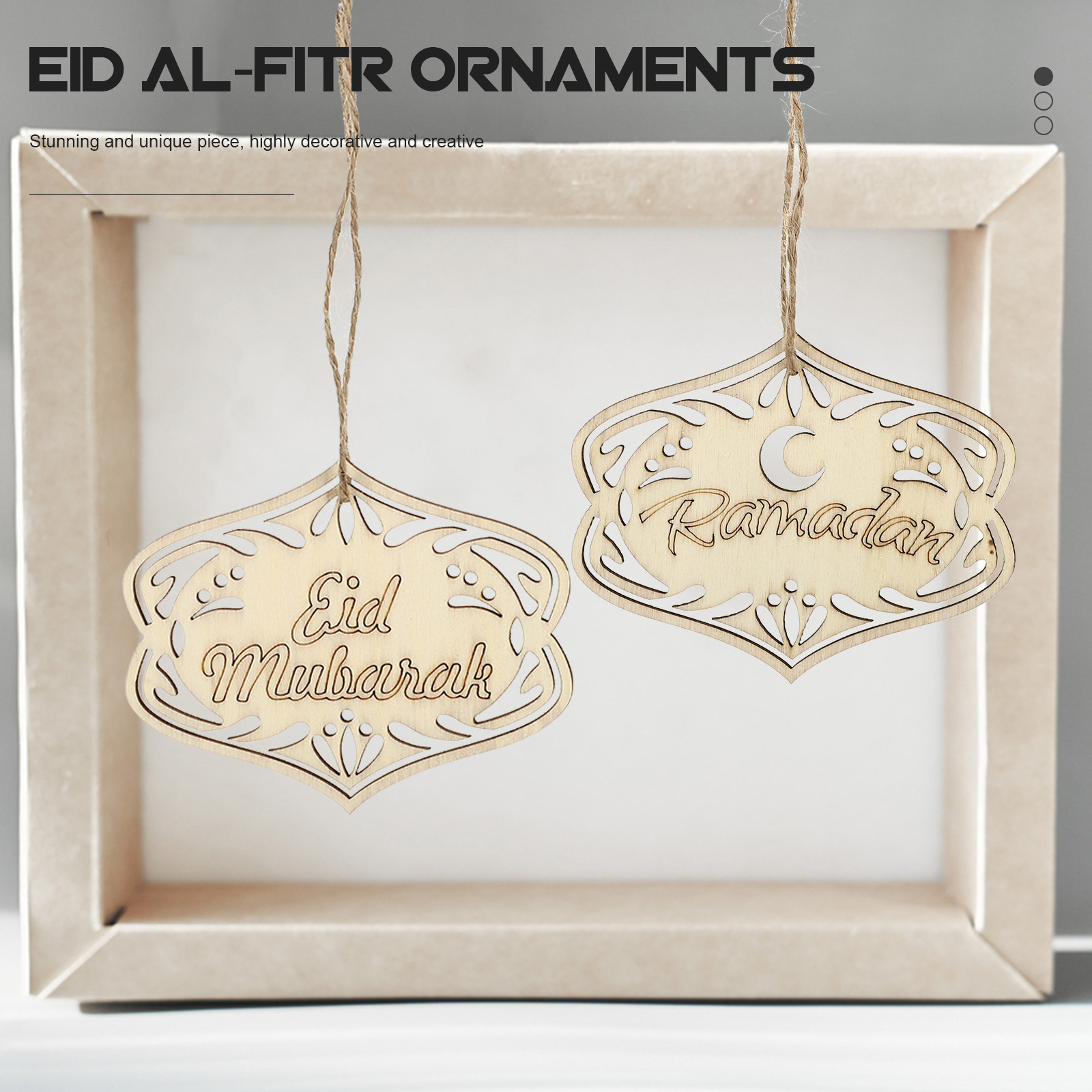 20Pcs Wooden Eid Ornament Hang - Home Decor Ramadan reseña y precio