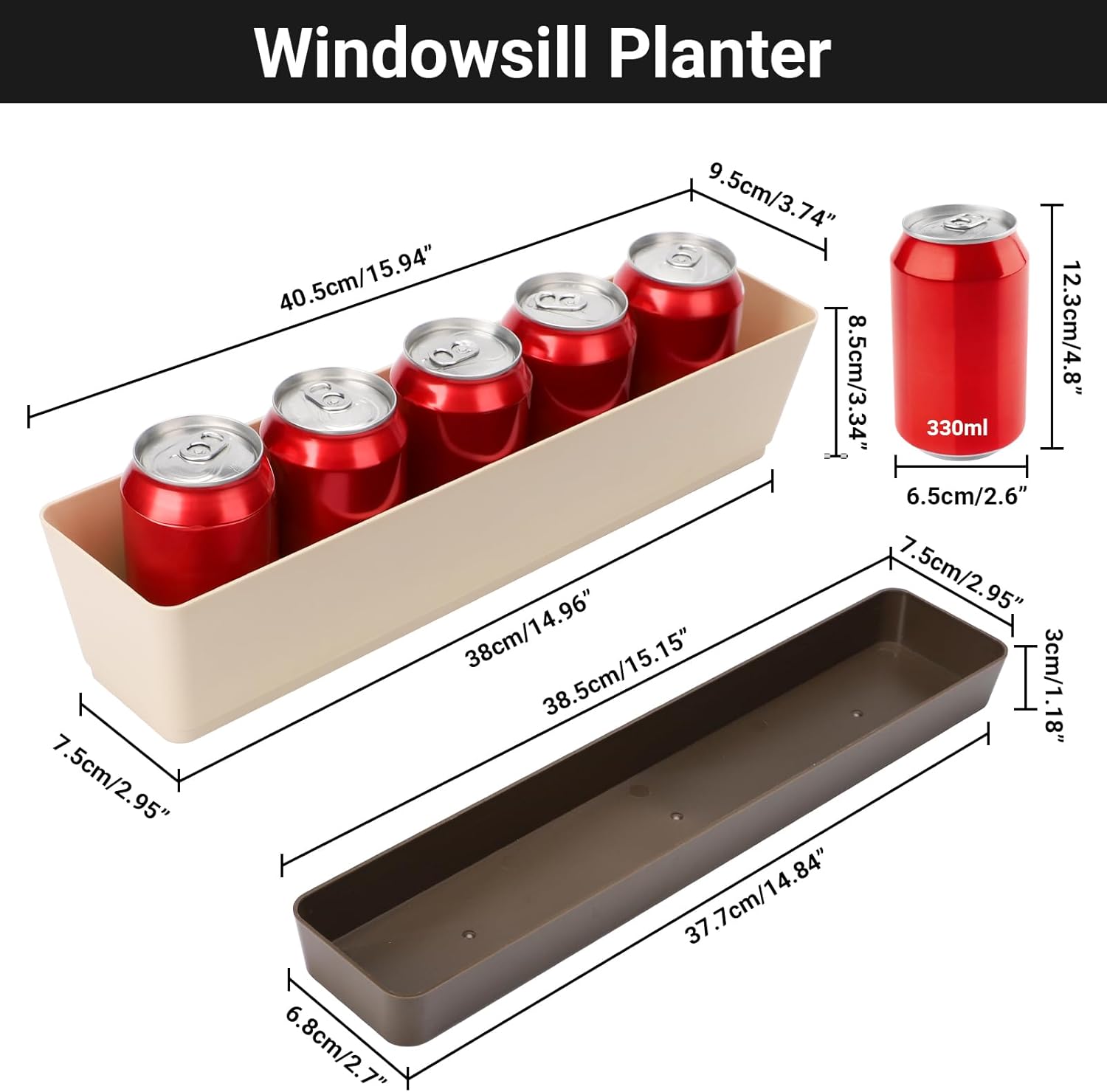 Window Box Herb Planters, 3 Pa - Succulent Planter Pot reseña y precio