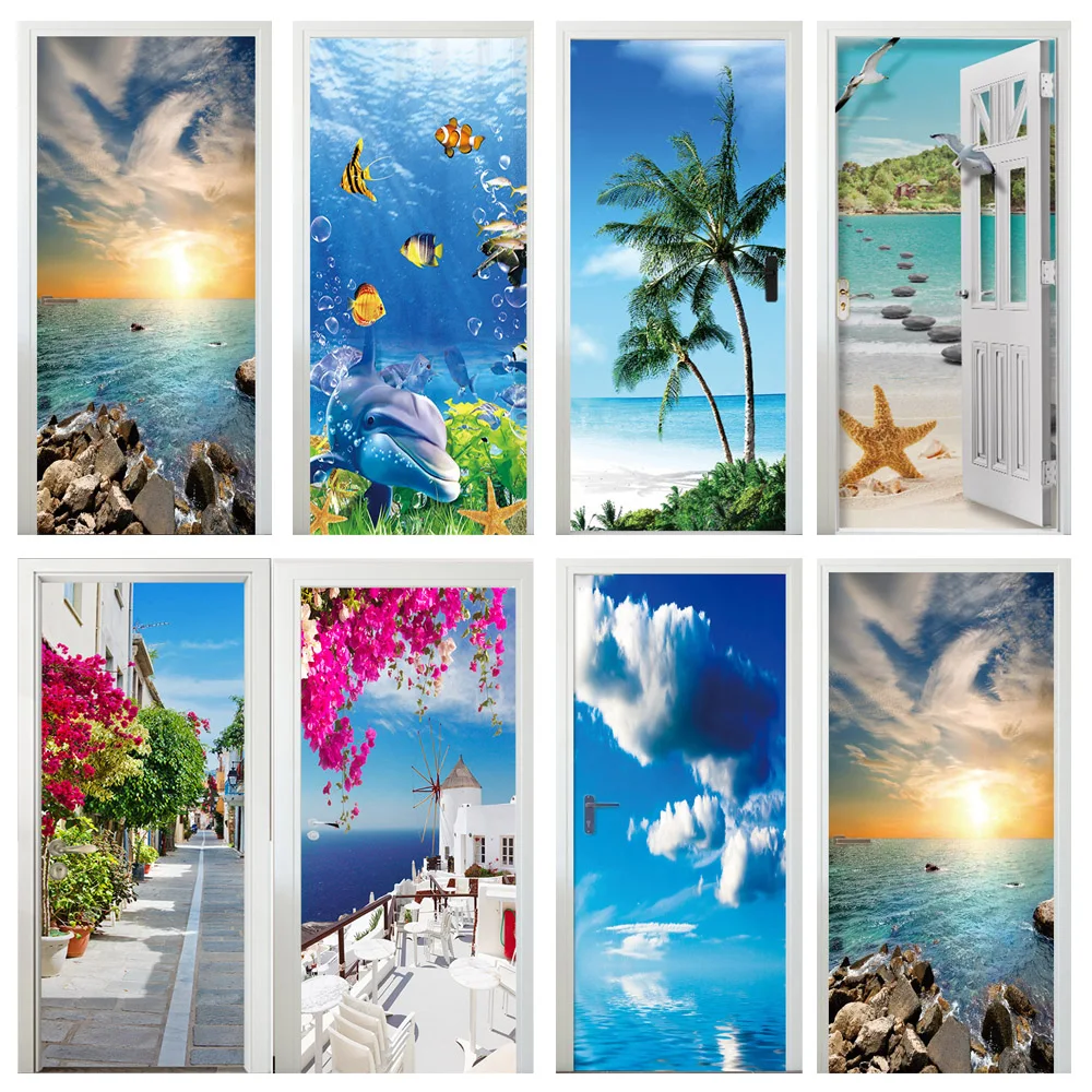 3D Sea View Beach Sea Gate sti - Home Decor On Sale reseña y precio