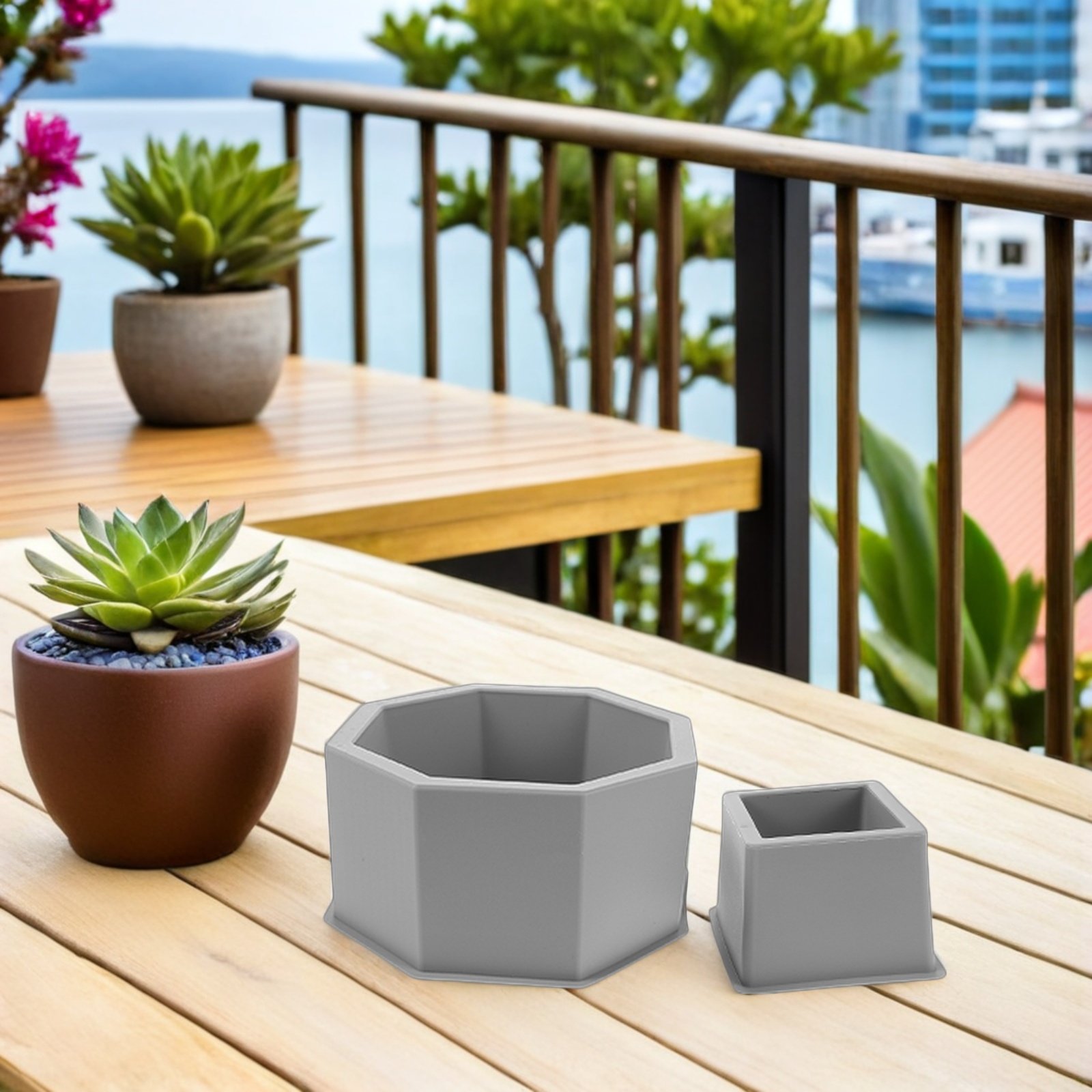 2Pcs Silicone Cement Plant Pot - Succulent Planter Pot reseña y precio