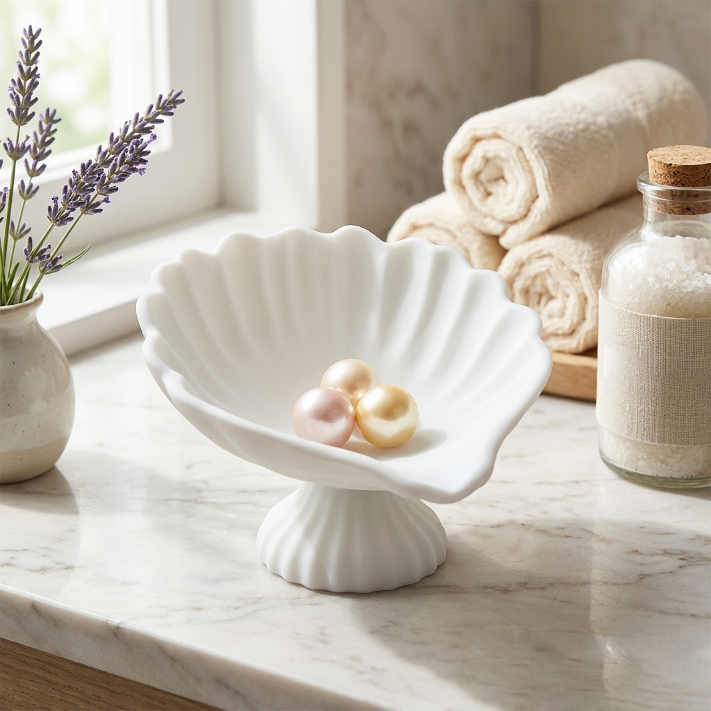 Seashell Jewelry Dish Trinket  - Home Decor White reseña y precio