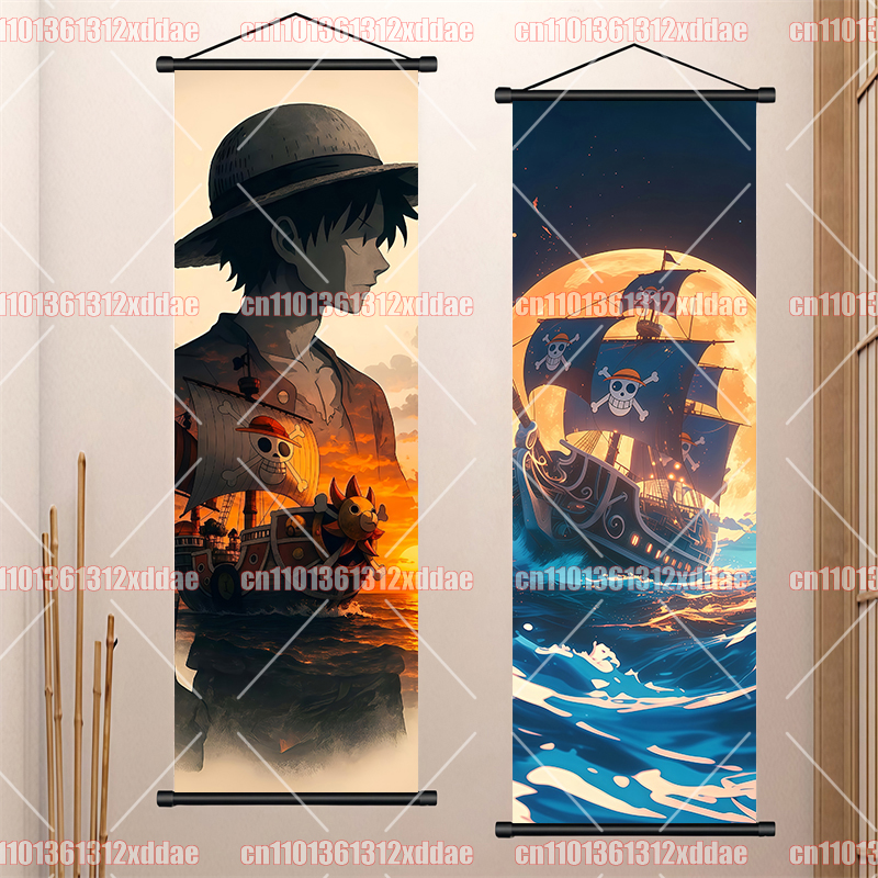 Anime One Piece Scroll Paintin - Home Decor White reseña y precio