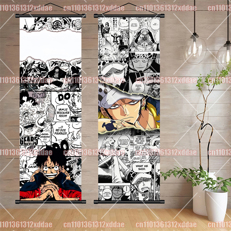 Anime One Piece Scroll Paintin - Home Decor White reseña y precio