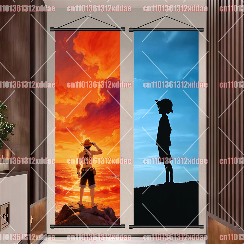 Anime One Piece Scroll Paintin - Home Decor White reseña y precio