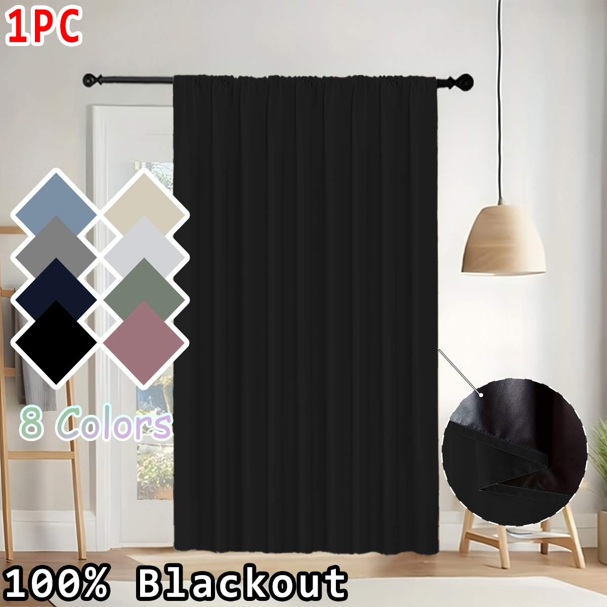 1 Piece of Simple Solid Color  - Home Decor Curtains reseña y precio