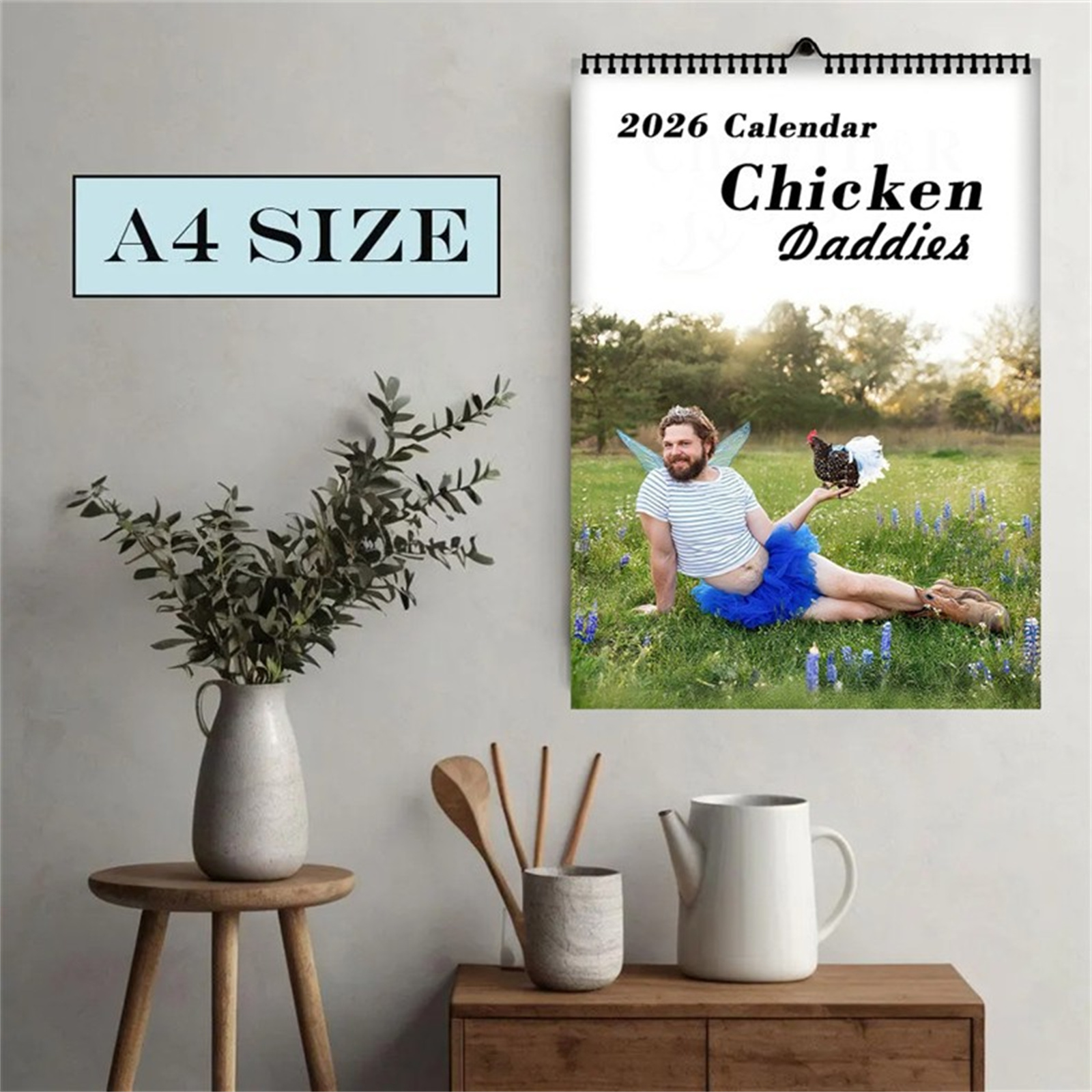 2026 Funny Chicken Daddy Wall  - Home Decor White reseña y precio