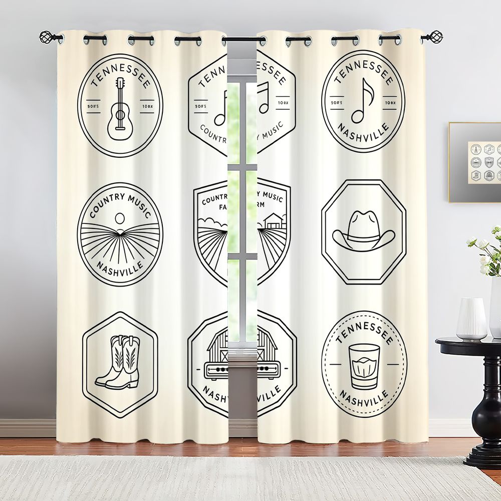 Tennessee Country Music Theme  - Home Decor Curtains reseña y precio