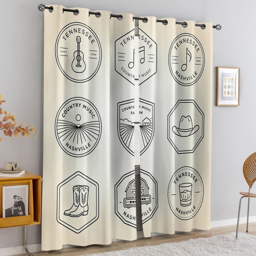 Tennessee Country Music Theme  - Home Decor Curtains reseña y precio