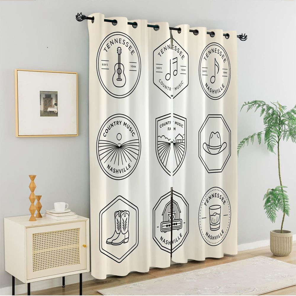 Tennessee Country Music Theme  - Home Decor Curtains reseña y precio