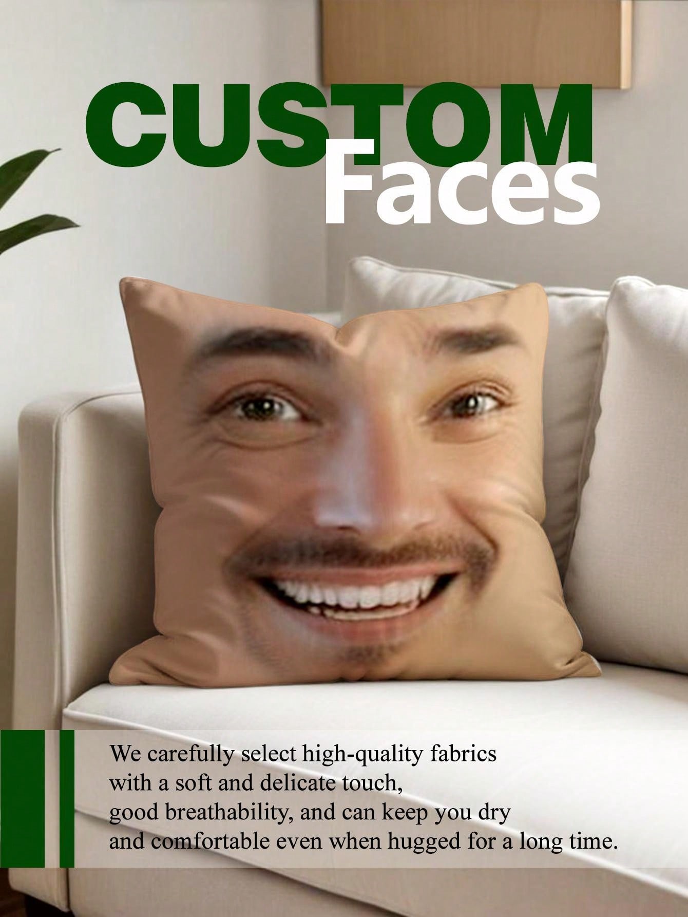 1pc Custom Face Square Pillow  - Home Decor Sofa reseña y precio