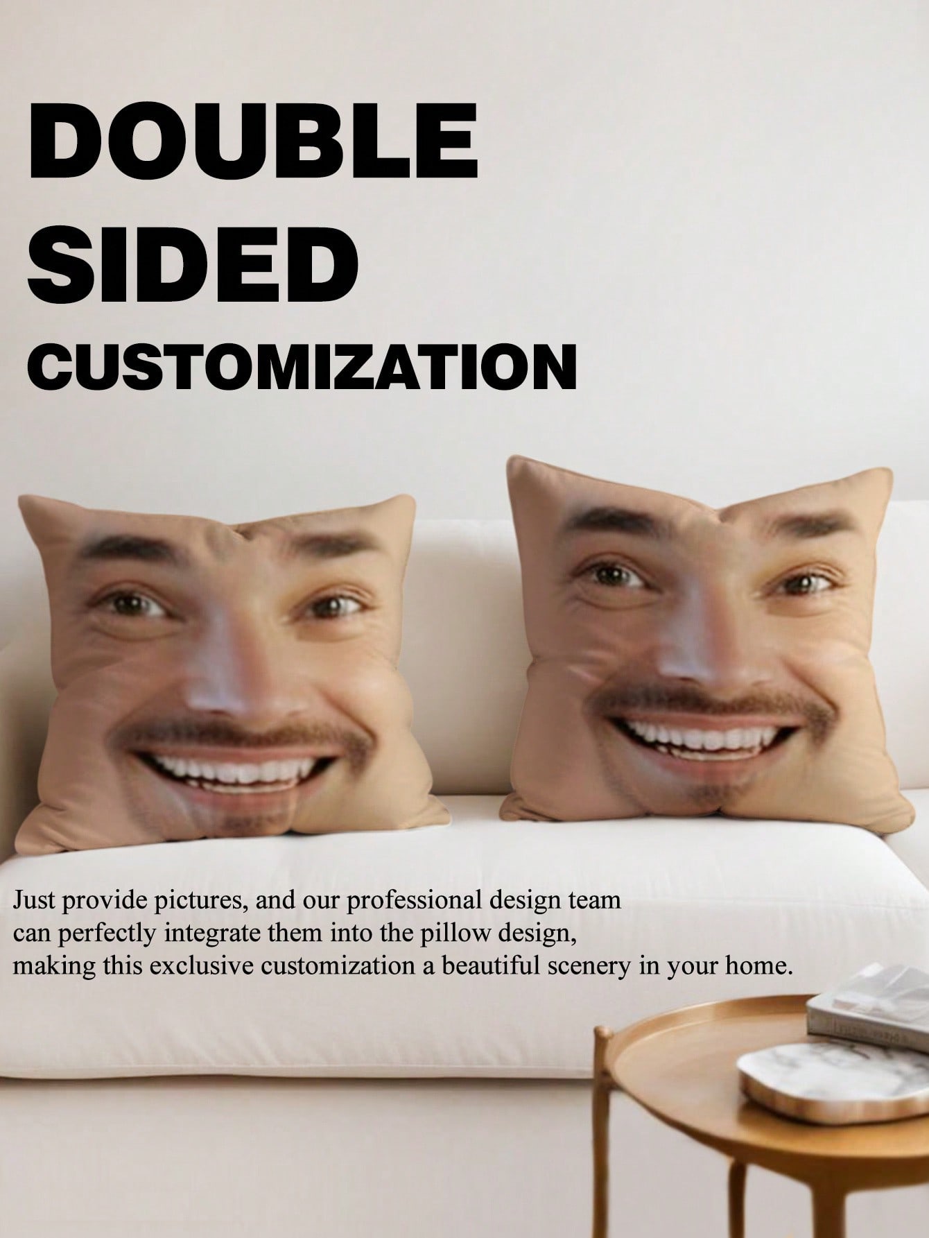 1pc Custom Face Square Pillow  - Home Decor Sofa reseña y precio