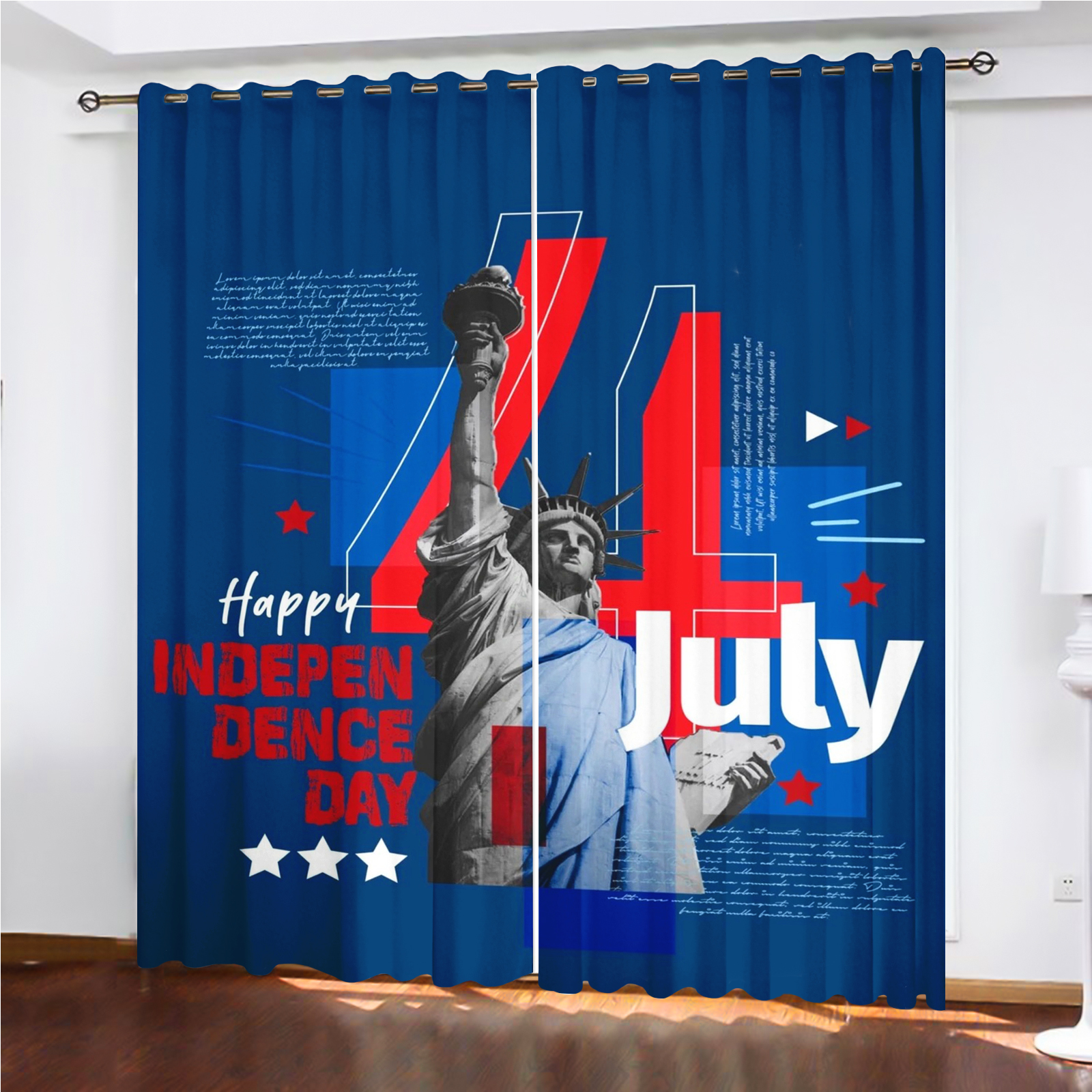 America 250th Anniversary Curt - Home Decor Curtains reseña y precio