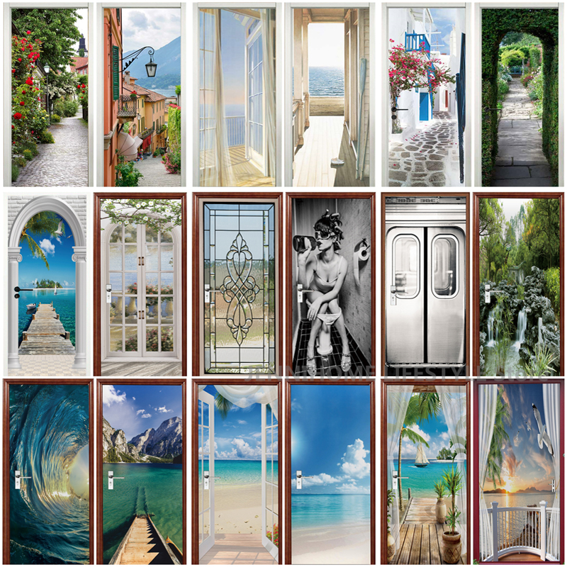 3D Landscape Door Stickers Rem - Home Decor On Sale reseña y precio