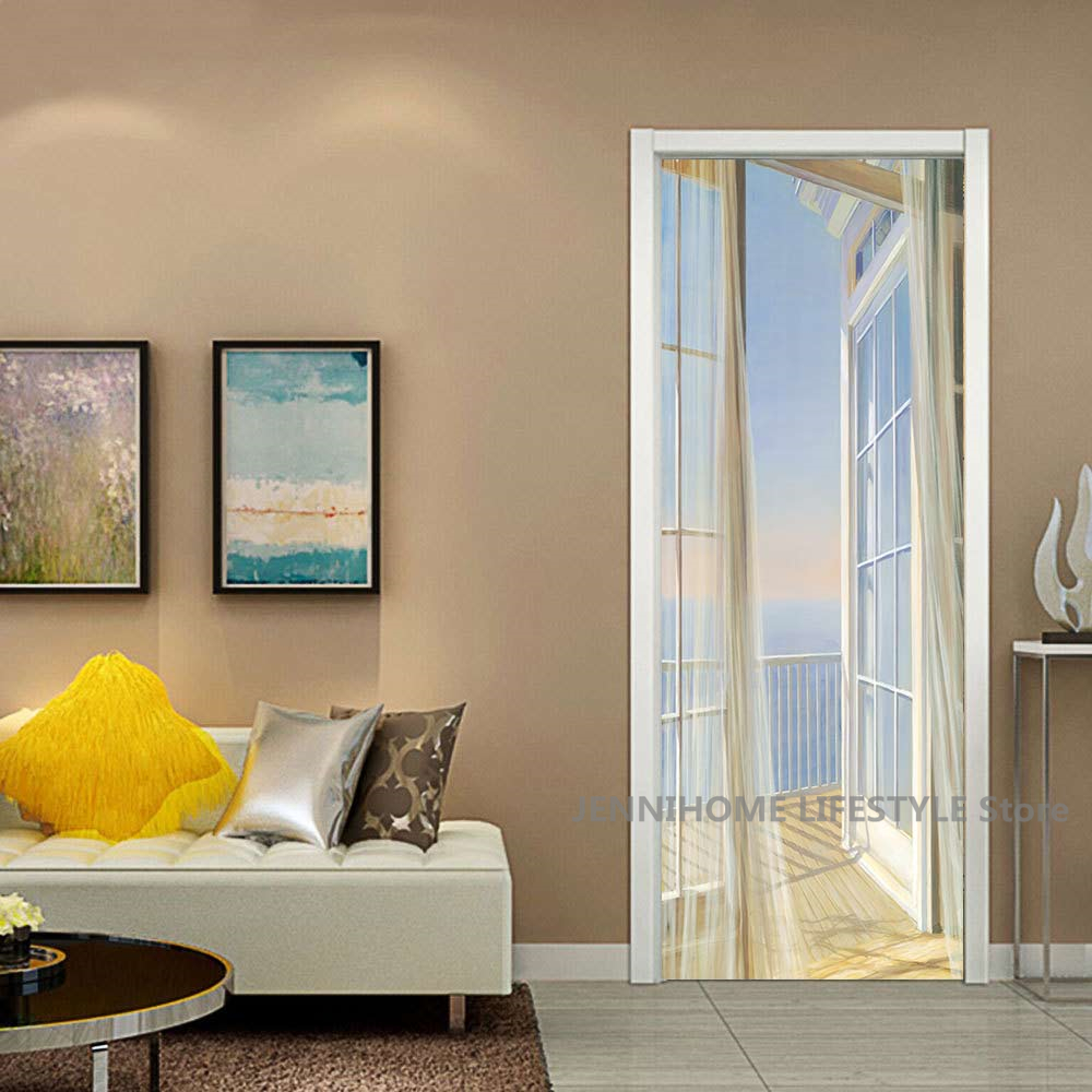 3D Landscape Door Stickers Rem - Home Decor On Sale reseña y precio
