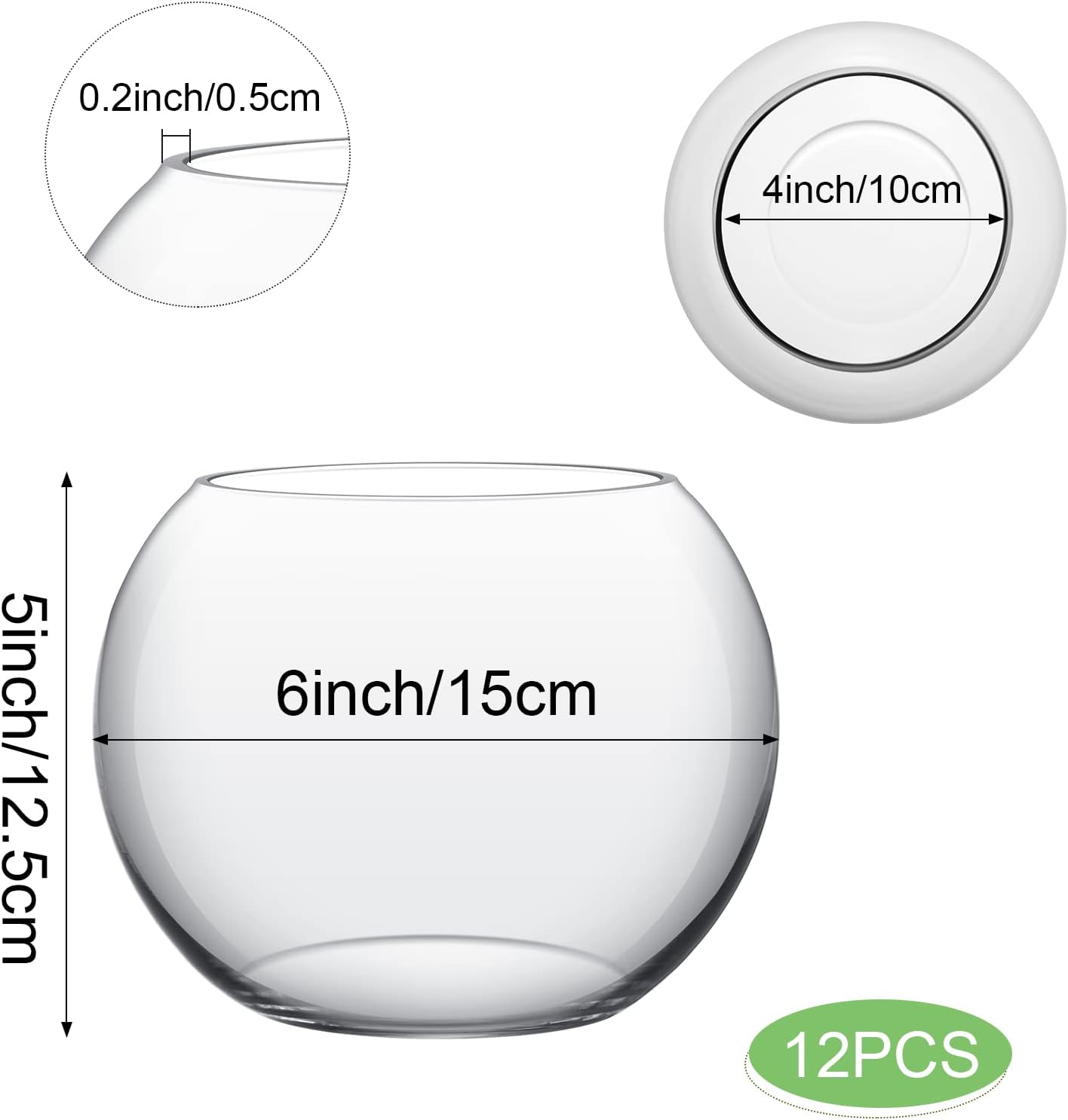 Set of 12 Clear Glass Bubble B - Home Decor Habitat reseña y precio