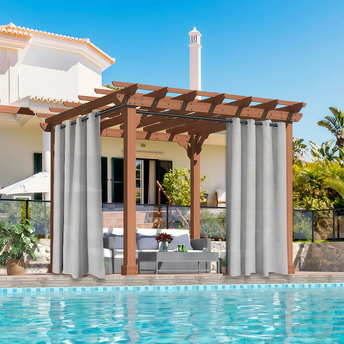 2 PCS Outdoor Light Filtering  - Home Decor Curtains reseña y precio