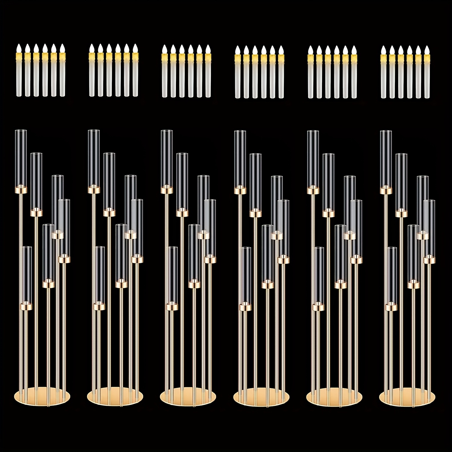2 Sets Floor Candelabra 6 Arms - Home Decor Ramadan reseña y precio
