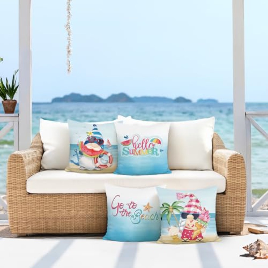 Beach Coastal Throw Pillow Cov - Home Decor Sofa reseña y precio