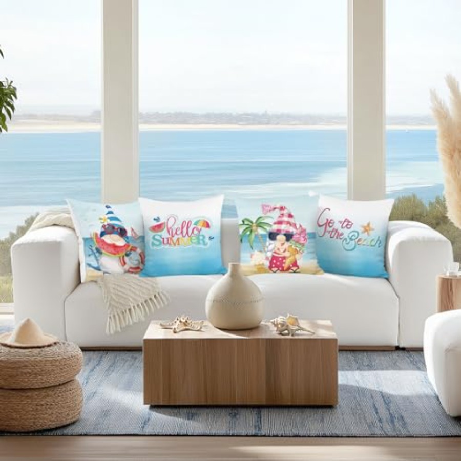 Beach Coastal Throw Pillow Cov - Home Decor Sofa reseña y precio