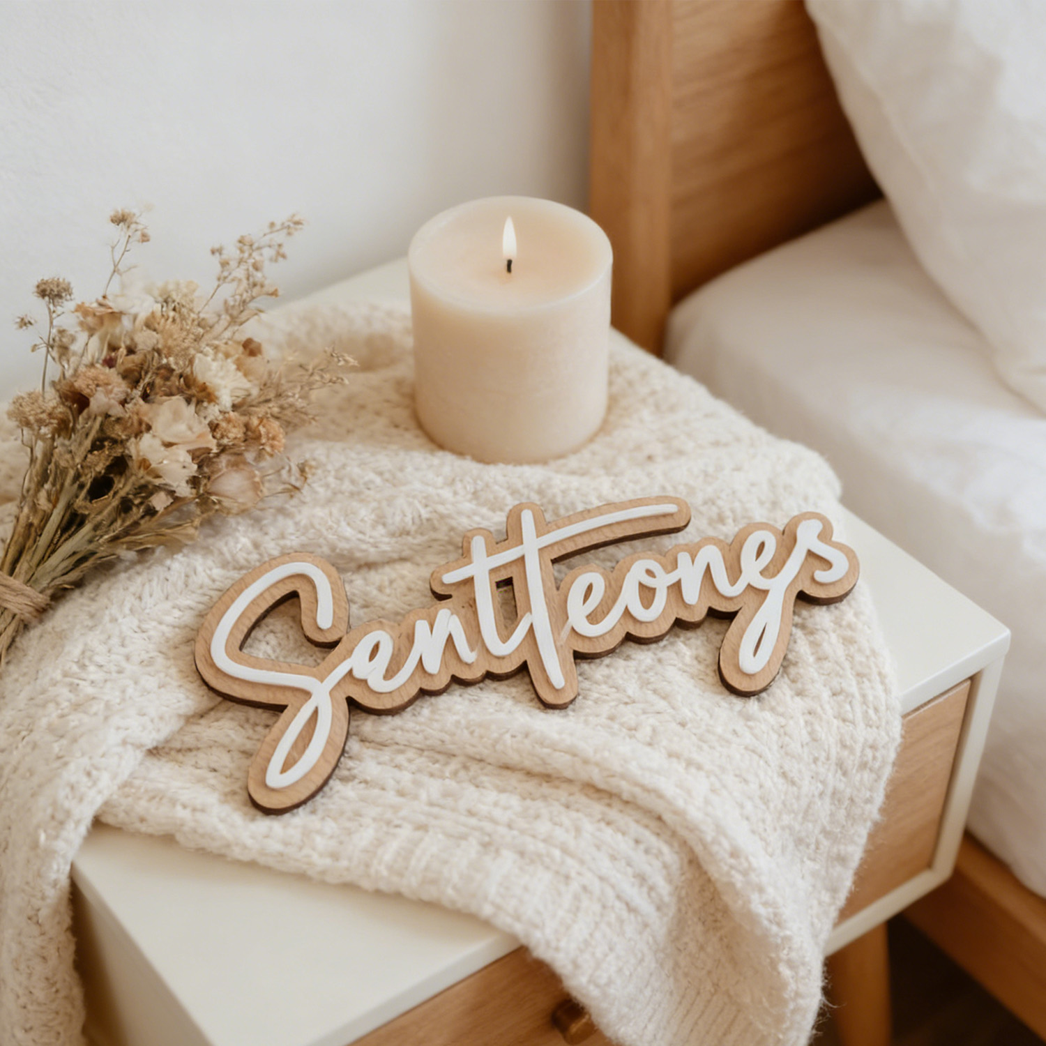 1Pc Custom Name Cute White Woo - Home Decor White reseña y precio