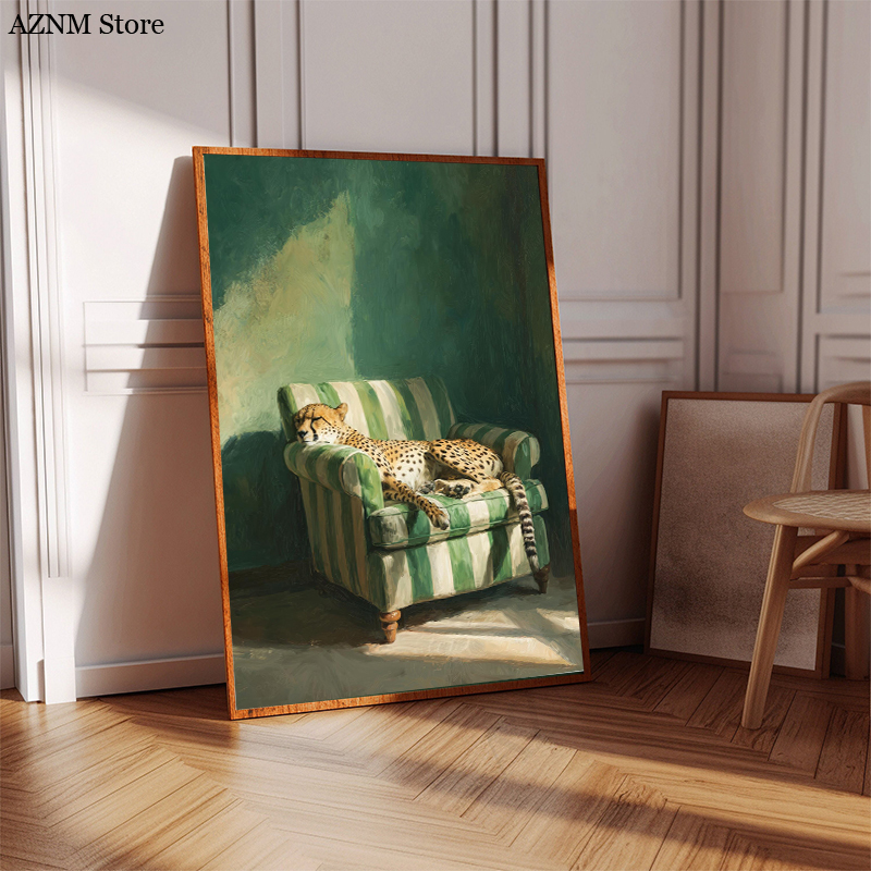 Trendy Cheetah Art Print Poste - Home Decor Sofa reseña y precio