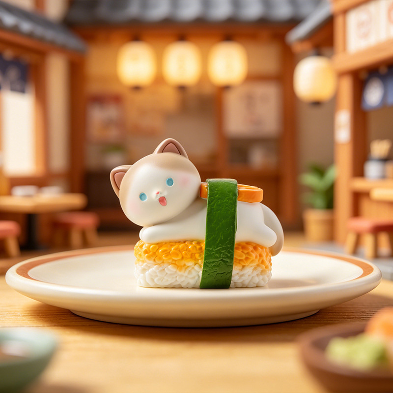 Kawaii Action Figure Sushi Cat - Home Decor Online reseña y precio