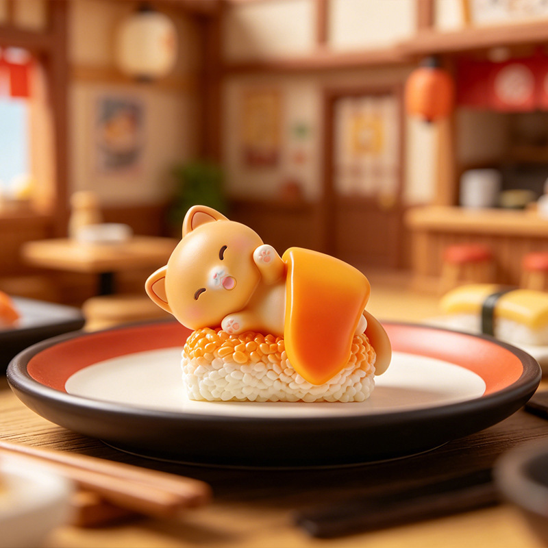 Kawaii Action Figure Sushi Cat - Home Decor Online reseña y precio