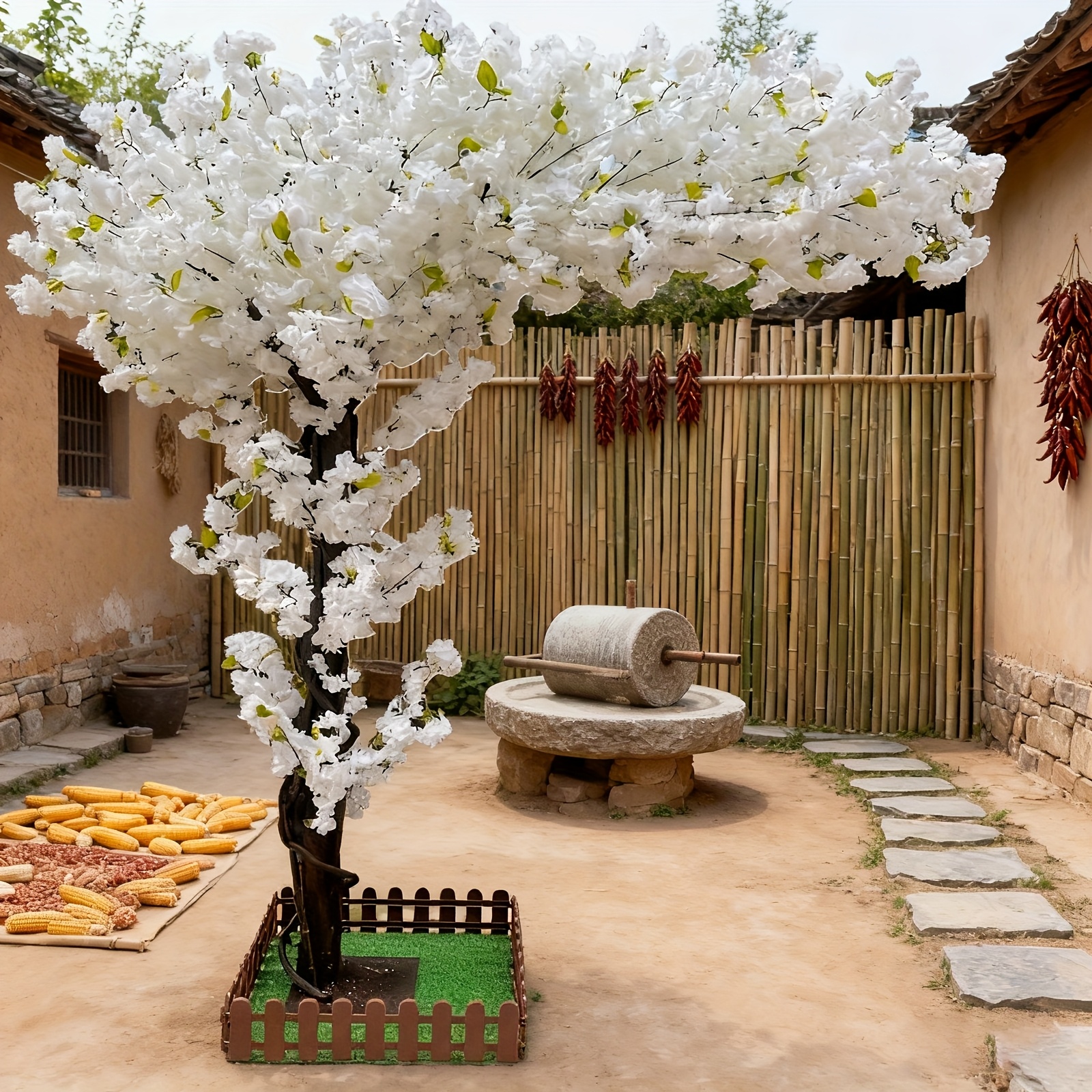 Artificial Cherry Blossom Tree - Home Decor White reseña y precio
