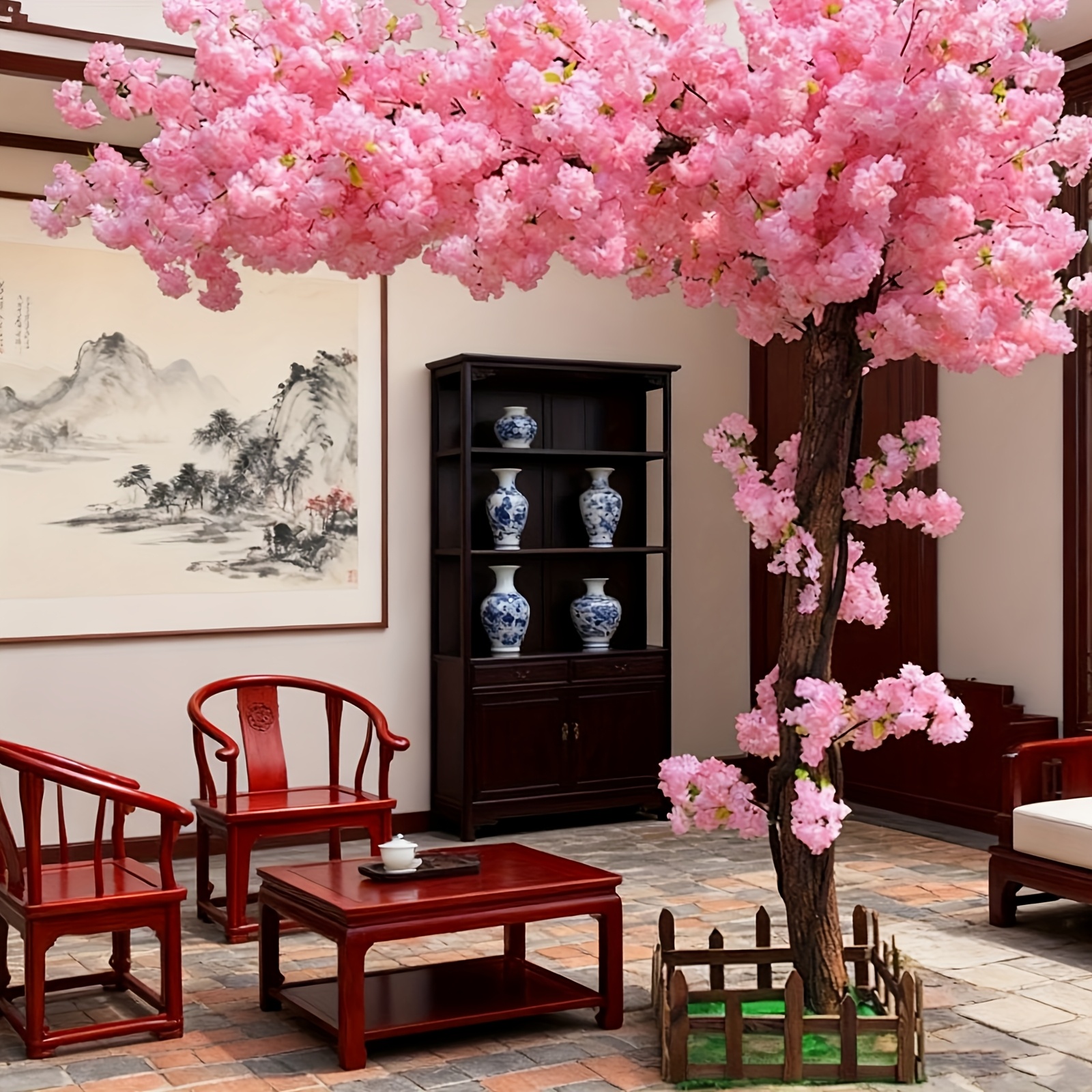 Artificial Cherry Blossom Tree - Home Decor White reseña y precio