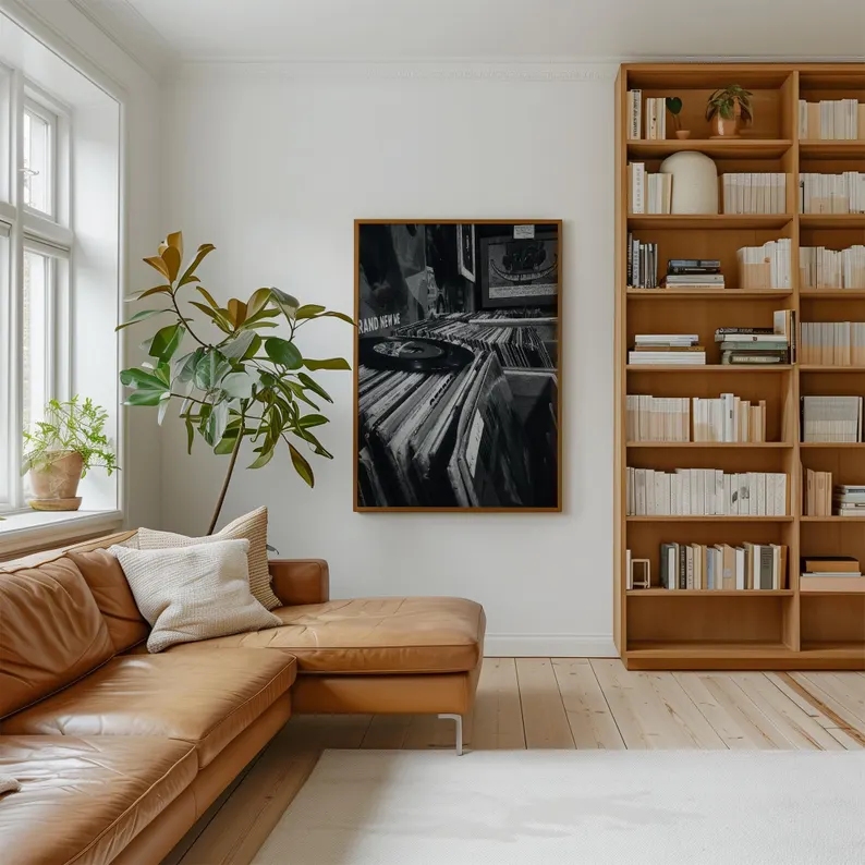 Modern Vinyl Record Store Blac - Home Decor White reseña y precio