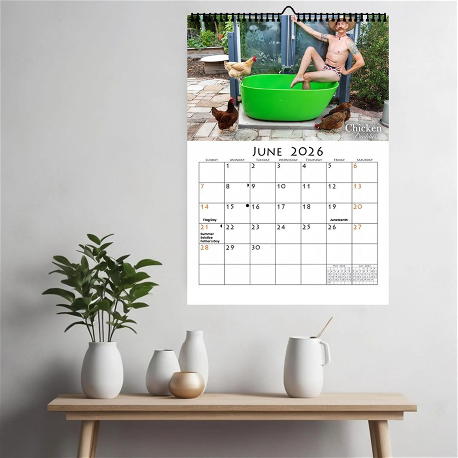 2026 Funny Chicken Daddy Wall  - Home Decor White reseña y precio