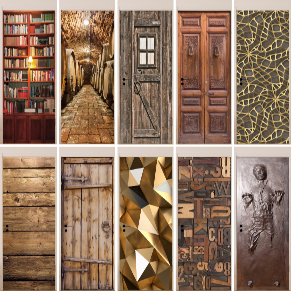 Imitation Wood Door Sticker Re - Home Decor On Sale reseña y precio