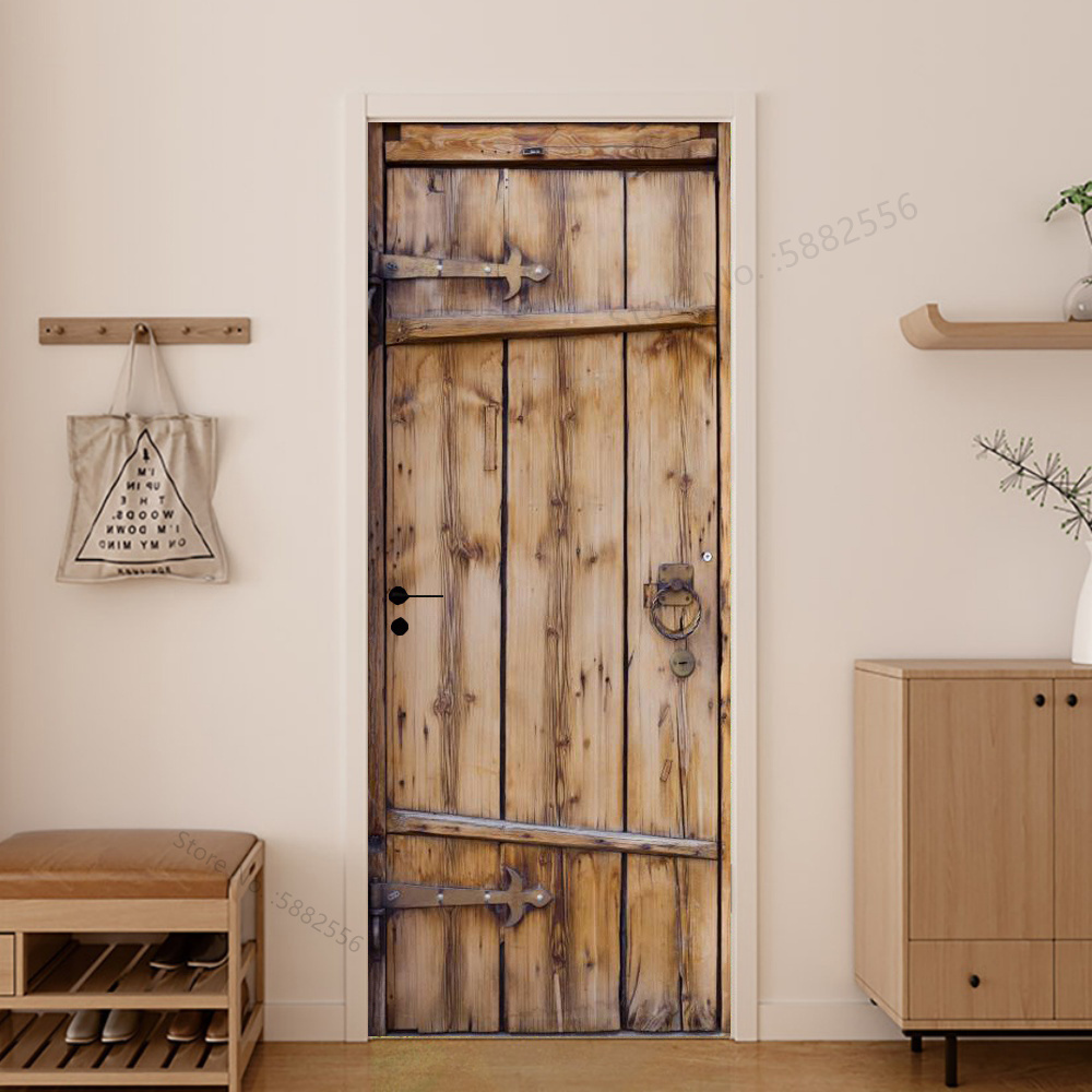 Imitation Wood Door Sticker Re - Home Decor On Sale reseña y precio