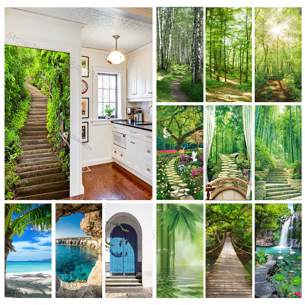 Steps Forest 3D Door Stickers  - Home Decor On Sale reseña y precio